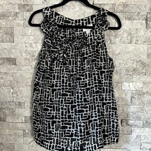 Loft embellished blouse tank, geometrical, silky, flowing, airy, light, banded